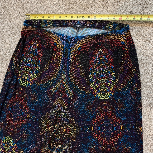 Bohemian Officecore 2X Plus Size Women Wide Leg Pull On Pants Colorful Print - Picture 5 of 7